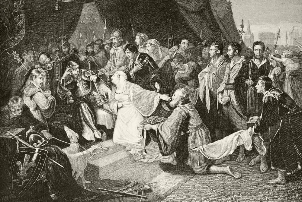 Queen Philippa Interceding With Her Husband Edward Iii To Spare The Lives Of The Burghers Of Calais From The National And Domestic History Of England By William Aubrey Published London Circa 1890 Canv