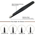 thumbnail image 3 of Pinzas profesionales para cejas YONGSHENG juego de 4 pinzas negro, 3 of 5