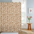 thumbnail image 4 of Shower Curtain Brown Floral Silhouette Shower Curtains for Bathroom Decor, Waterproof Polyester Shower Curtain Set with Hooks, Standard Size 72" x 72" Vintage Spring Flower, 4 of 9