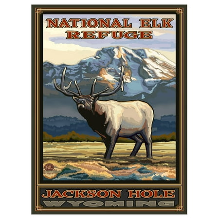 Refuge Point - National Elk Refuge Jackson Hole Wyoming Whistling Elk Travel Art Print Poster by Paul A. Lanquist (9