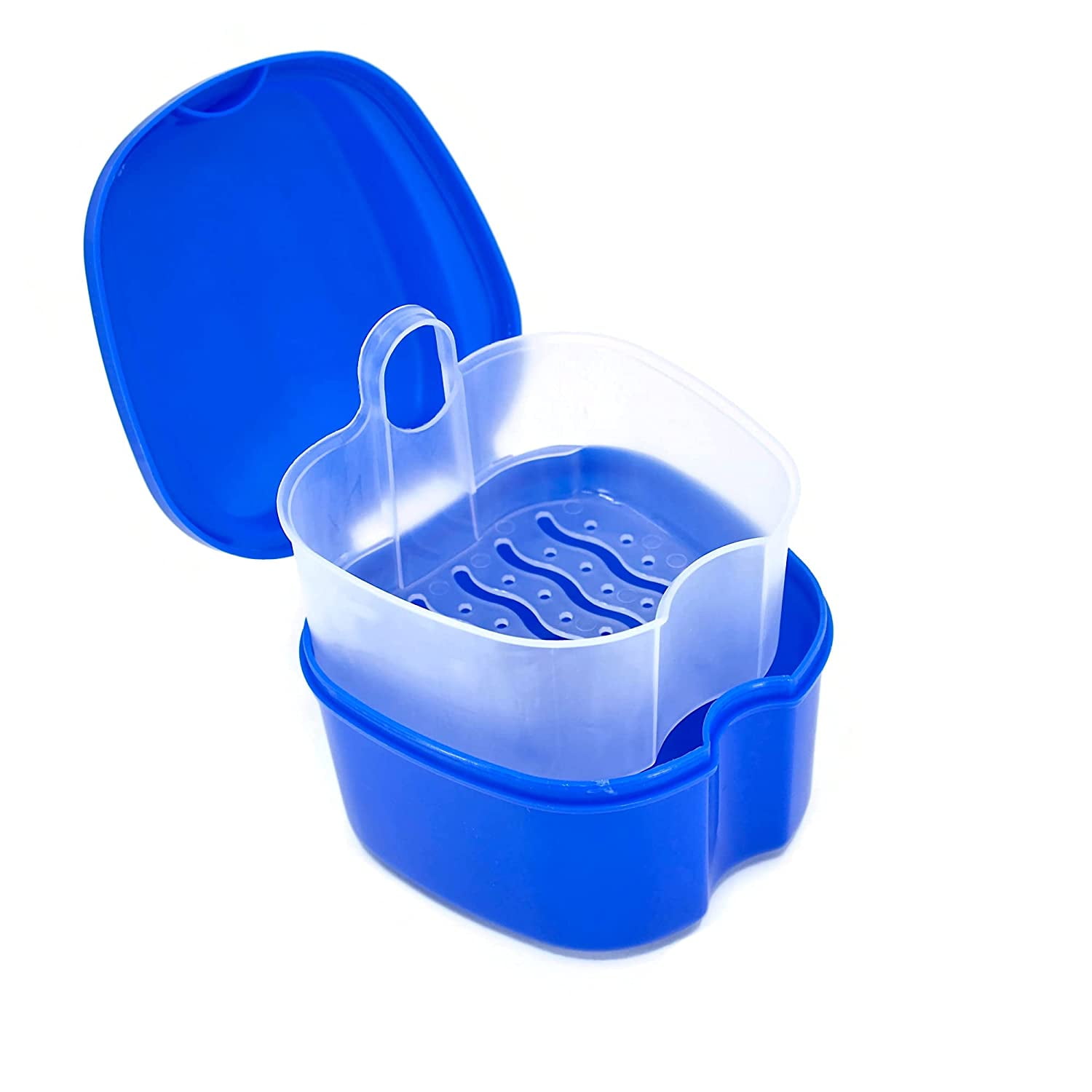 Denture Case, Denture Box with Strainer, Night Cleaner Denture Bath Box for Retainer, Mouthguard