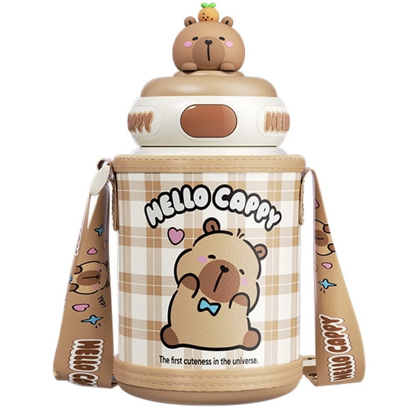 Capybara Water Bottle Stainless Steel Insulated Cup Travel Thermal Mug Leak-proof Water Bottle for Outdoor, Travel