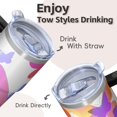 thumbnail image 4 of Butterfly 20oz Stainless Steel Tumbler with Handle and Straw – Insulated Travel Cup with Sliding Lid, 360° Full Wrap Printed Mug for Home, Outdoor & Sports Use, Spring, 4 of 6