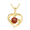Orange, variant on 1CT D Color Vvs1 Moissanite Heart Necklace for Women S925 Silver Gold Diamond Pendant Pass Tested