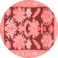 thumbnail image 1 of Ahgly Company Indoor Round Abstract Red Modern Area Rugs, 7' Round, 1 of 4