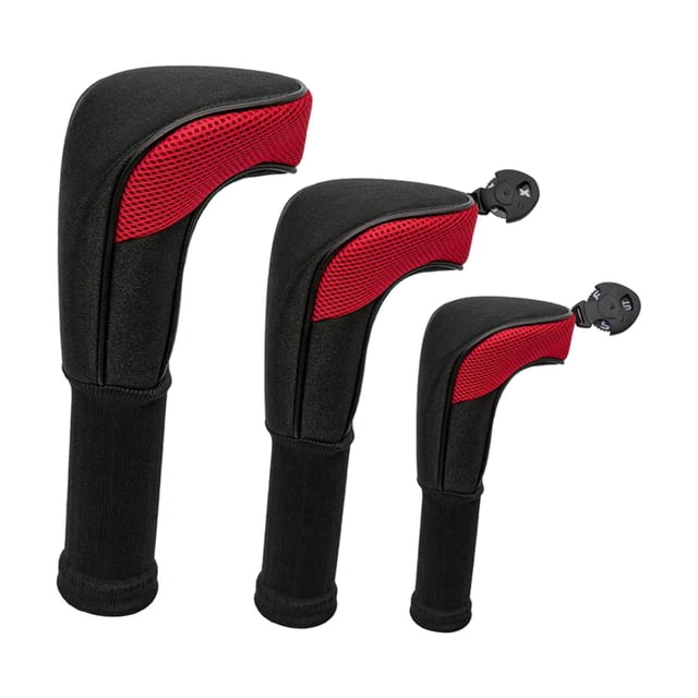 3x Fundas universales para cabezas de palos de golf, con No. Tag Headcover, Protector, Accesorios, para Driver Fairway Woods Mujeres Hombres Regalo Rojo Sunnimix Funda para palos de golf
