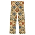 thumbnail image 4 of Ornate Geometric Textile Design Winter Female Pants Flannel High Waist Women Pants Lady Warm Straight Leg Plush Trousers, 4 of 7