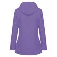 thumbnail image 3 of Htigea Women's Fall Jackets Windproof Waterproof Hooded Windbreaker with Pockets Outdoor Hiking Travel Purple XL, 3 of 4