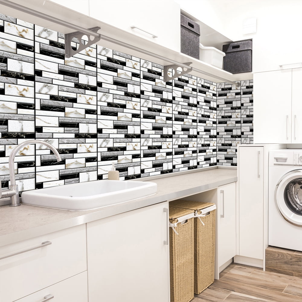 3D Crystal Tile Stickers,NKTIER 30PCS 3D DIY Removable Selfadhesive Waterproof Wall Tiles,Wall