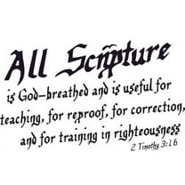 2 Timothy 3:16, All Scripture Is God-breathed, Useful, Verse, Vinyl Wall Art