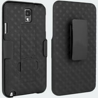 Galaxy Note 3 Case, Rugged Slim Rotating Swivel Clip Holster Shell Combo Case for Samsung Galaxy Note 3 - Black