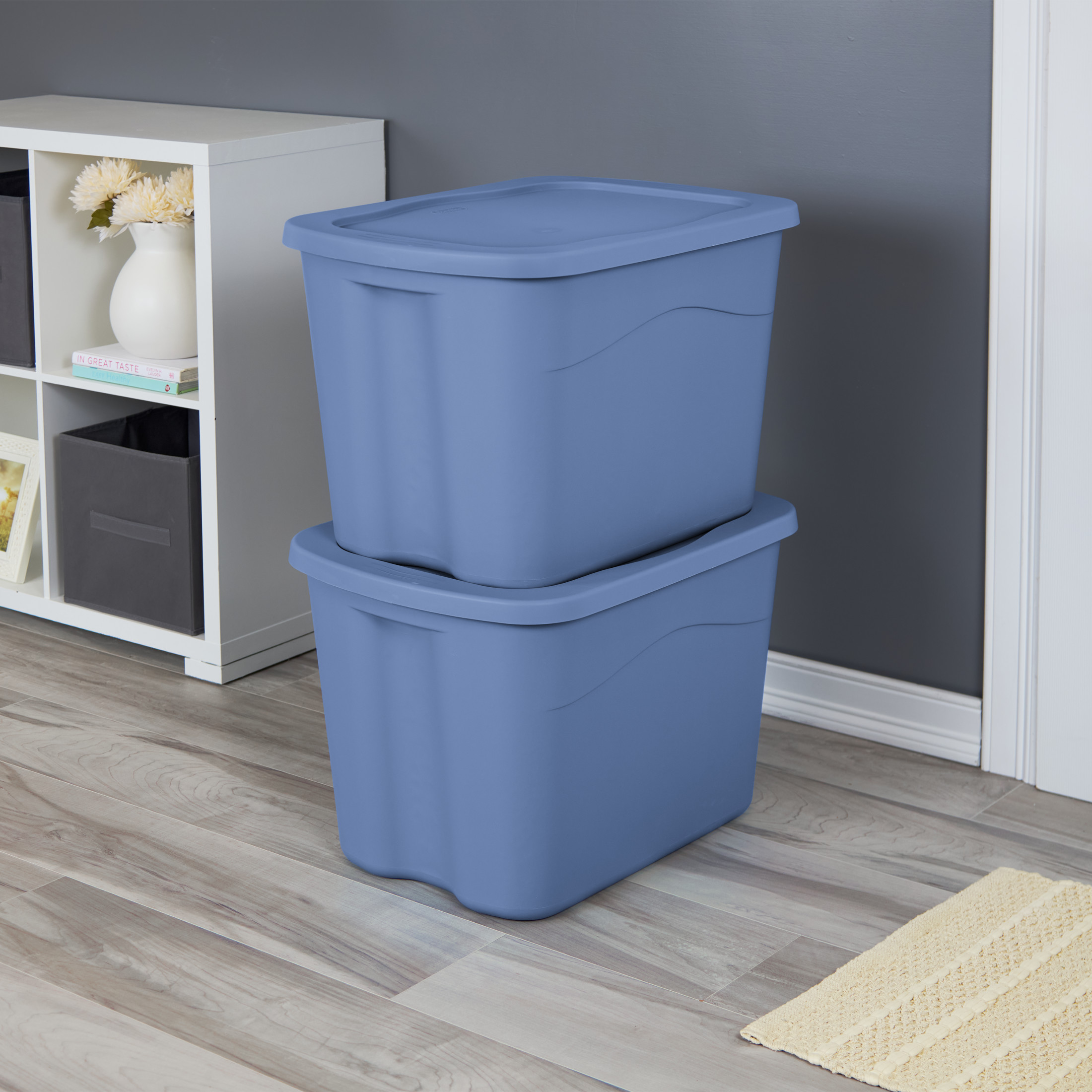Sterilite 18-Gallon Storage Bin with Lid, Light Blue, 8-Pack photo 4