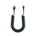 thumbnail image 3 of Naierhg Charging Cable Telescopic Spring Design Anti-winding 5A Fast Charging Type-C/USB/8-Pin Data Line Black, 3 of 8