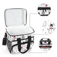 thumbnail image 6 of FORMRS Insulated Cooler Bag 24 Cans Capacity Soft Leakproof Lunch Box with Side Pockets, Black Cartoon Snowmen, 6 of 7