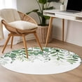 thumbnail image 4 of Round Area Rug 4 Ft, Green Leaves Washable Non-Slip Circle Carpet for Living Room/Bedroom, Summer Botanical Low-Profile Crawling Mats Collection Rugs for Indoor, 4 of 8