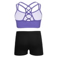 thumbnail image 2 of Miaeowve Kids Girls 2-Piece Gymnastics Dance Outfits Athletic Crop Tops and Booty Shorts Activewear Set Lavender 8, 2 of 5