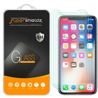 [3-Pack] Supershieldz Apple iPhone X Tempered Glass Screen Protector, Anti-Scratch, Anti-Fingerprint, Bubble Free