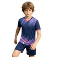 thumbnail image 4 of MEZZALL Child Outfit Sets Boys Training Youth Athletic Team Sportswear Kids Play V-Neck Short Sleeve T-Shirts Shorts Stylish Clothes Sets, 4 of 4