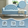 thumbnail image 5 of Chaise Longue with High-Density Sponge Arched Back & Right Armrest, Comfy Cushion, Sturdy Wood Frame, Up to 660 lbs Capacity, Linen Fabric, Ideal for Living Room, Study, and Bedroom, Light Blue, 5 of 13
