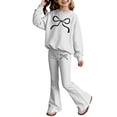 thumbnail image 5 of Shadoumai Girls Clothes 2 Piece Outfit Long Sleeve Top + Bow Cargo Pants Girls Fall and Winter Outfits, Sizes 7-16 Years, 5 of 5