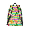 thumbnail image 2 of Lsque Multicolored Tropical Pattern Canvas Daypack, Durable Backpack, High-quality Versatile Backpack,Vintage Compact Backpack-Small, 2 of 6