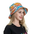 thumbnail image 4 of Yiaed Shark On Line Print Reflective Stripe Bucket Hat Unisex Funny Outdoor Fisherman Cap Beach Sun Hat, 4 of 5