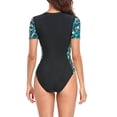 thumbnail image 3 of Gibobby Trajes de Baño Mujer Completo Traje de baño de bikini con cremallera de manga larga con estampado de de una pieza triangular a la moda para mujer(B,XL), 3 of 4