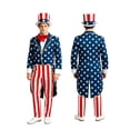 thumbnail image 4 of HOARBOEG Men's Patriotic Uncle Sam Costume, 4th of July Tuxedo Tailcoat Red White Blue Stage Performance Suit, Independence Day Party Outfit, Historical Reenactment Costume for Parades & Celebrations, 4 of 5