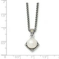 thumbnail image 2 of Sterling Silver Two Tone Silver And Gold Plated Sterling Silver w/FW Cultured Pearl & Diamond Necklace, 2 of 5