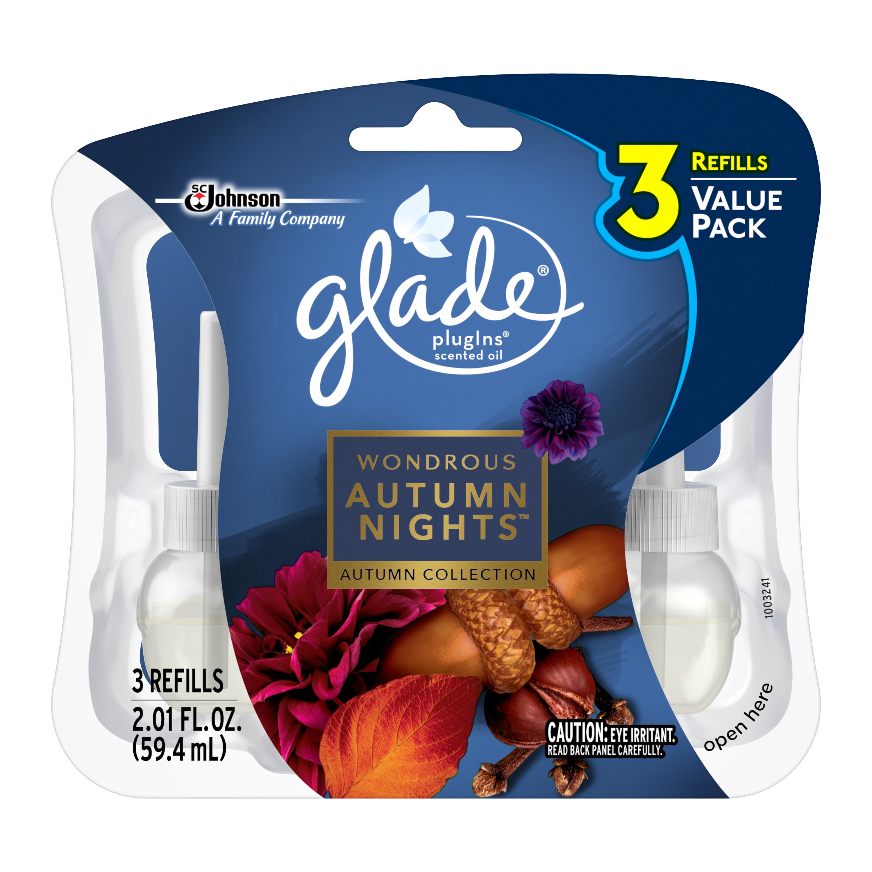 Glade Plug In Refill, Wondrous Autumn Nights, 2.01 Fl. Oz. (Pack of 3
