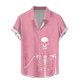 thumbnail image 3 of Camisas vintage con estampado floral de calaveras para hombre, divertidas camisetas de manga corta con estampado de calaveras en 3D, camisas hawaianas con solapa estampada para hombre, 3 of 5