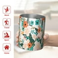 thumbnail image 5 of 12oz Coffee Tumblers Pioneer Flower Floral Print Pattern Stainless Steel Vacuum Insulated Travel Tumbler Coffee Cups Mug with Lid and Straw with Cleaning Brush for Cold & Hot Drinks, 5 of 5