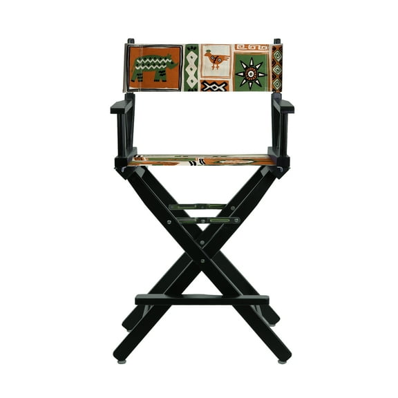 24" Director's Chair Black Frame-Congo BongoNatural