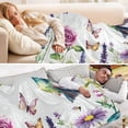 thumbnail image 5 of 70x55 Inches Glow in The Dark Blanket Cozy Throw Camping Blankets for Home and Outdoor Use Whimsical Watercolor Painting, 5 of 8