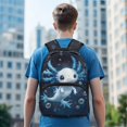 thumbnail image 3 of KUIFORTI Blue Axolotl Kids Backpack Girls Bookbag Fashion School Bag with Laptop Compartment Front Pockets Back to School Essentials Gifts, 3 of 7