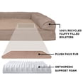 thumbnail image 4 of Furhaven Cama ortopédica para perros grandes/medianos con refuerzos extraíbles y funda lavable, para perros de hasta 55 libras - Sofá de felpa y gamuza - Almendra, grande, 4 of 5