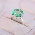thumbnail image 4 of Solitaire Asscher Cut Green Sapphire Ring, 925 Sterling Silver Vintage Ring, Large Heavy Ring, Statement Ring, Gift For Her, 4 of 5