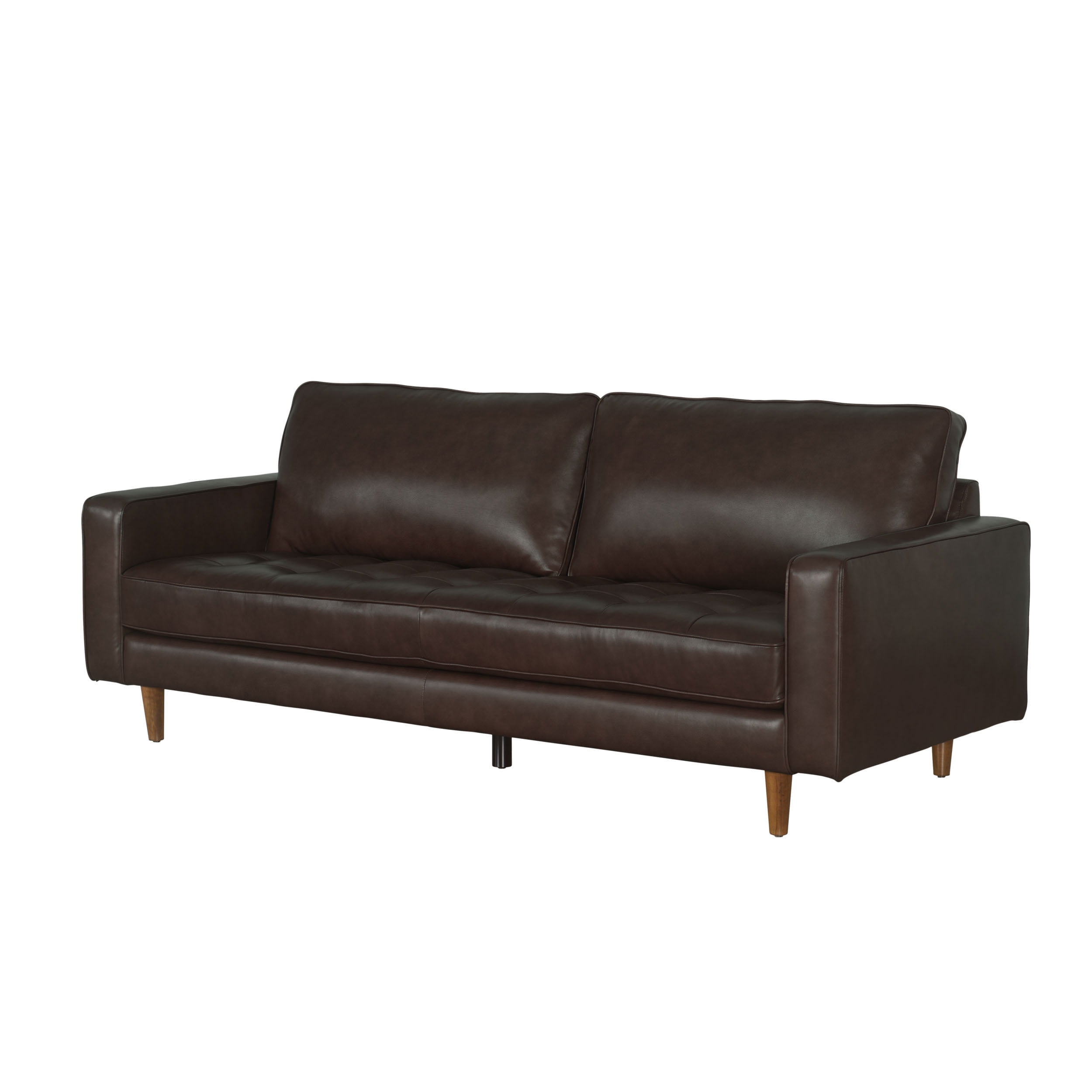 Devon & Claire Lorena Mid-Century Top Grain Leather Sofa, Brown