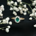 thumbnail image 3 of Rosec Jewels Certified Lab Grown Emerald Oval Engagement Ring (5X7mm, AAAA Grade) - Emerald Diamond Ring - with Jewelry Box, 14K Yellow Gold, US 12.50, 3 of 8