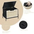 thumbnail image 5 of Rattan Storage Bench with Safety Hinges, Flip Top Storage Trunk Modern Storage Chest, 5 of 8