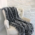 thumbnail image 2 of Plutus Wolf Faux Fur Grey Luxury Throw 90"W x 60"L, 2 of 3