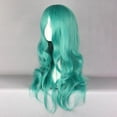 thumbnail image 3 of Unique Bargains Human Hair Wigs for Women Curly Wig with Wig Cap Long Hair 26" Green, 3 of 6