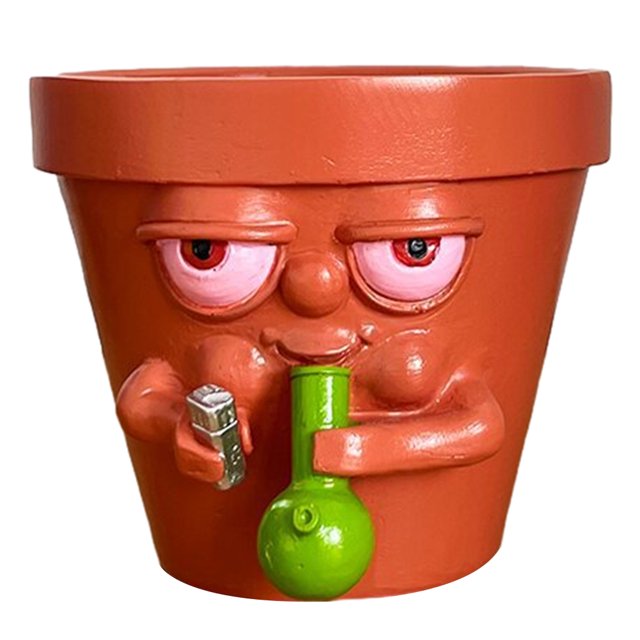 Maceta de resina para plantas FLhrweasw creativa divertida
