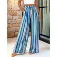 thumbnail image 6 of Womens Pants Elastic Waist Light-Weight Palazzo Pants for Women Casual Lounge Wide Leg Pants Woman Colorful - Blue S, 6 of 9
