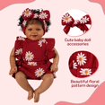 thumbnail image 2 of Conjunto de Ropa para Muñeca Reborn BABESIDE 2 Piezas con Estampado Floral en Rojo Vino, 2 of 9