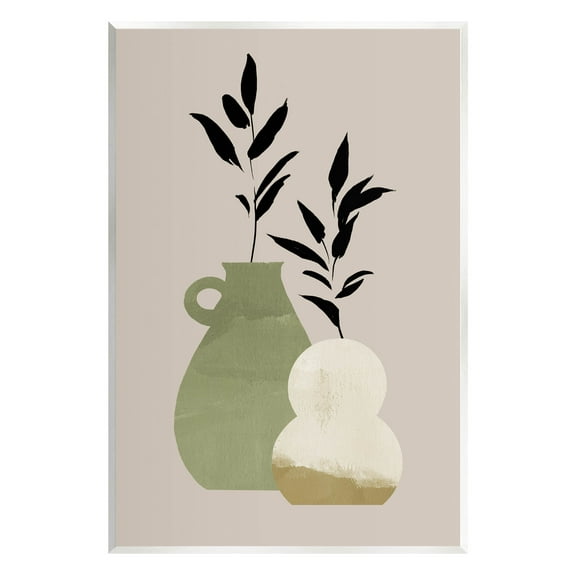 Stupell Industries Modern Plant Vase Leaves Graphic Art Unframed Art Print Wall Art, Design by Jacob Green