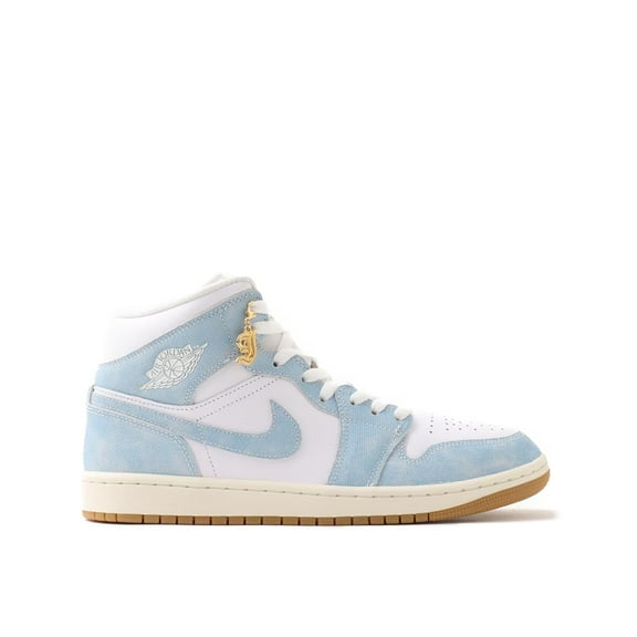 Women's Jordan 1 Mid White/Worn Blue-Sail (HQ2005 100) - 6.5