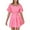 Pink, variant on Women's Solid Color Square Neck Double Waistless Dress with Bell Sleeves Short Sleeves Solid Color Layered Skirt Dress