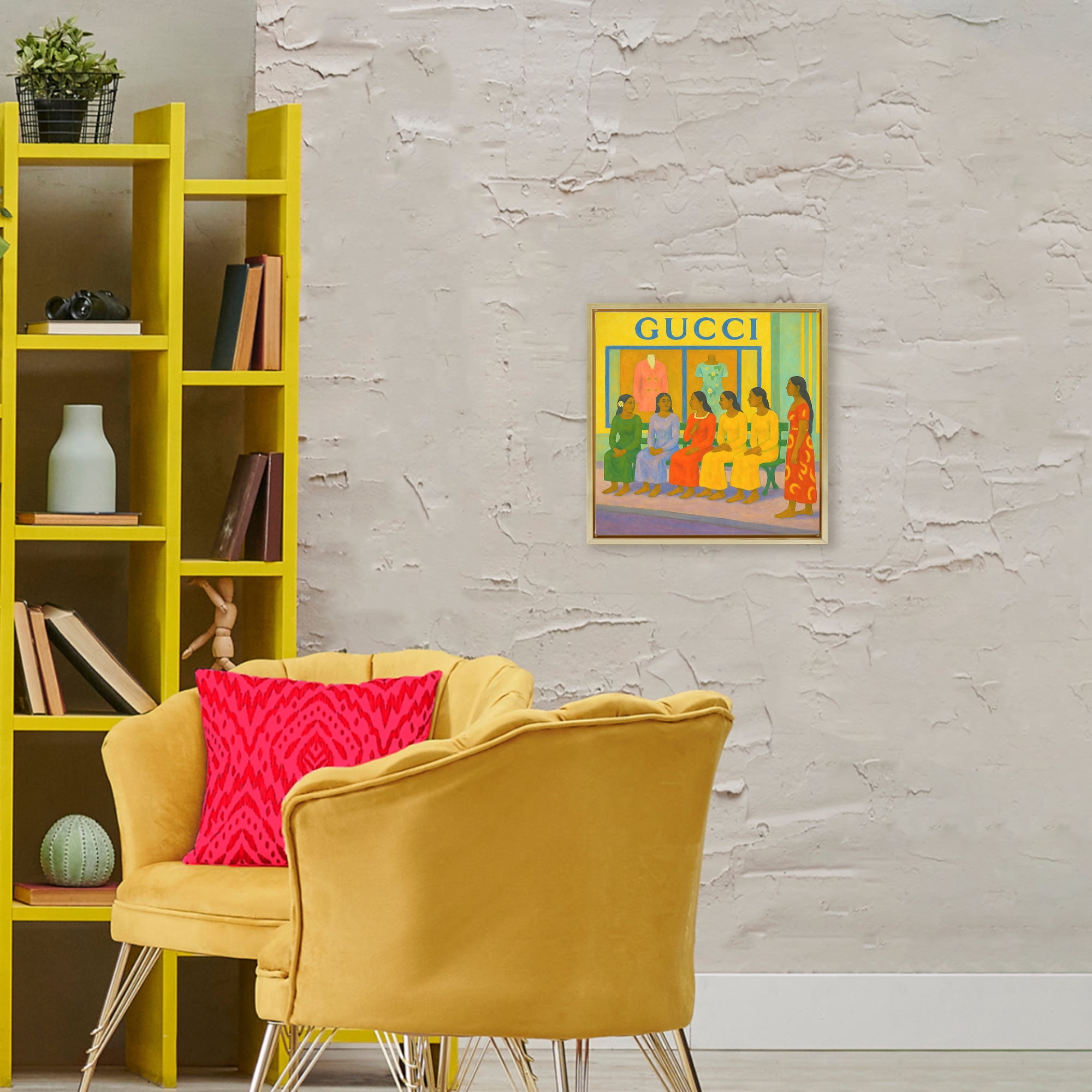 Stupell Industries Gaugin Style Glam Gold Framed Floater Canvas Wall Art, design by Grotto Studios