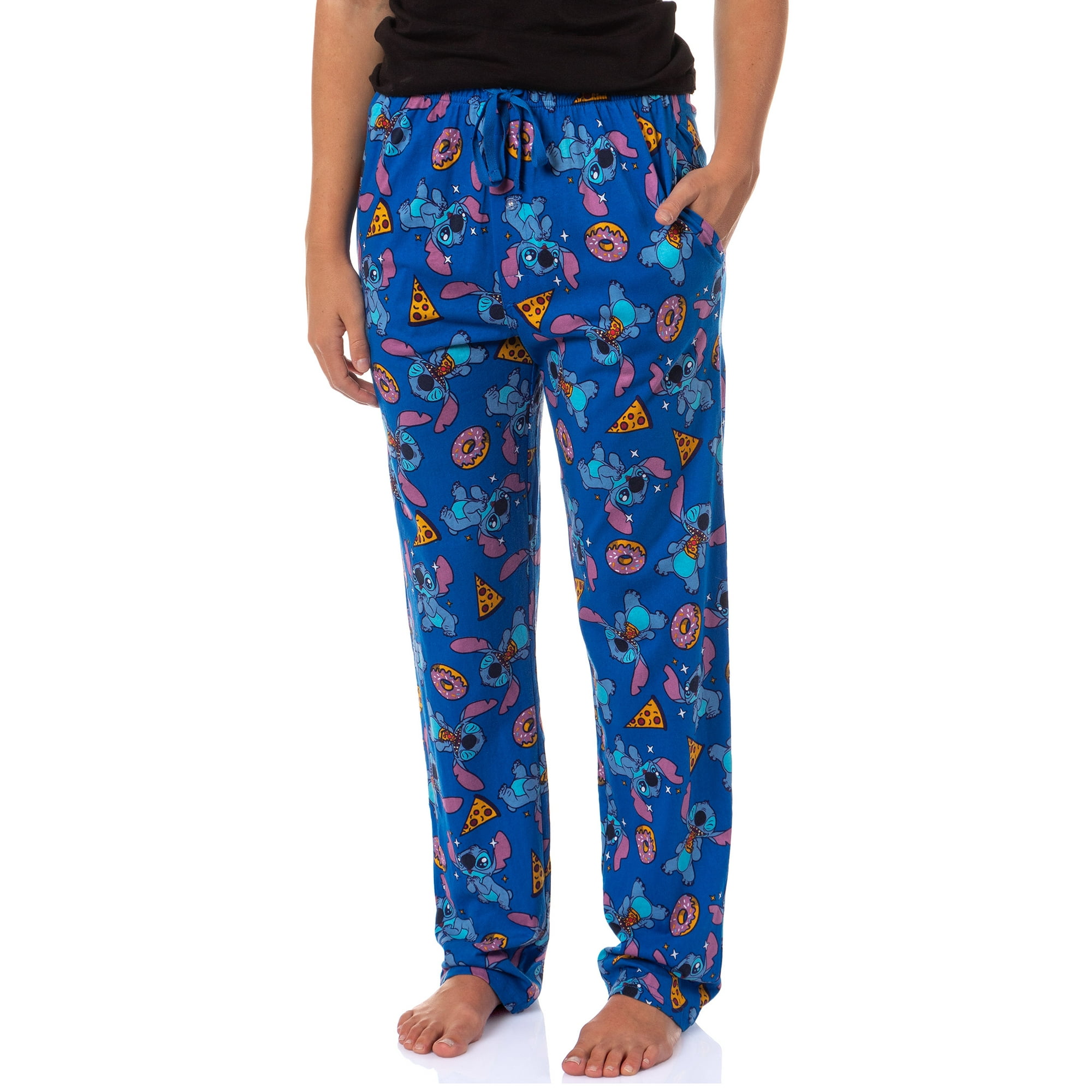 Disney Women s Lilo And Stitch Junk Food Soft Touch Cotton Plush Loungewear Pajama Pants